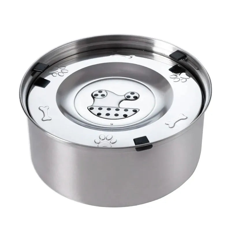 Big Capacity Stainless Steel Dog Floating Bowl, No Spill Anti-Splash Dog Water Dispenser, Non-Slip Dog Cat Pet Water Feeder Bowl
